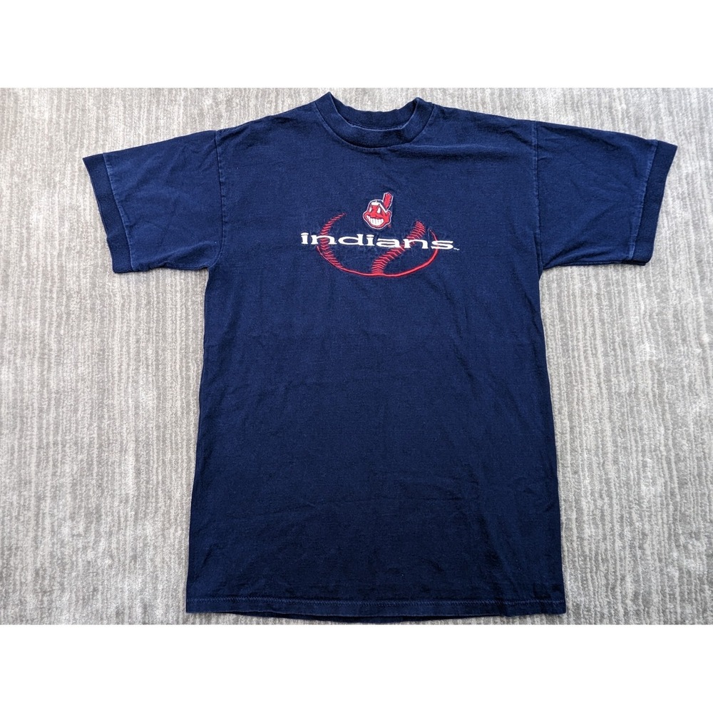 Vtg 90s Cleveland Indians MLB Embroidered Chief Wahoo USA Made Shirt Sz M